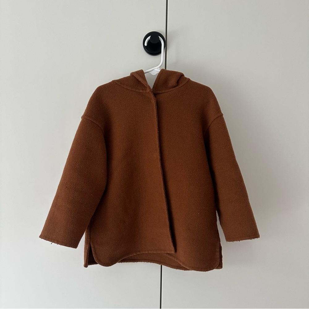 Zara Kids Brown Hooded Coat/Jacket (Unisex, 4-5)